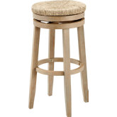 Morgan Swivel Bar Stool in Natural Wood & Sea Grass